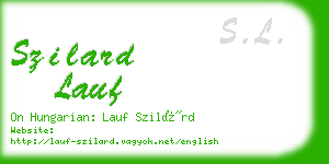 szilard lauf business card